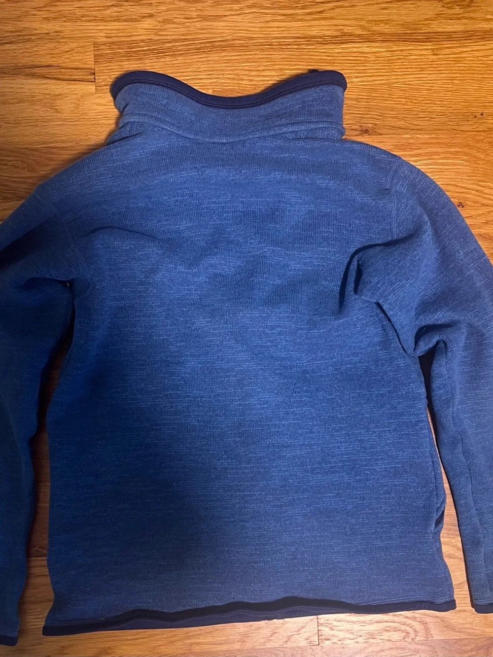 Patagonia Blue Zip-Up Fleece with Navy Trim